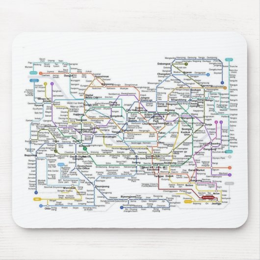 Seoul-Untergrundbahn-Karte Mousepad (Vorne)