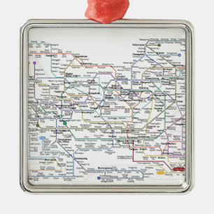 Seoul-Untergrundbahn-Karte Ornament Aus Metall