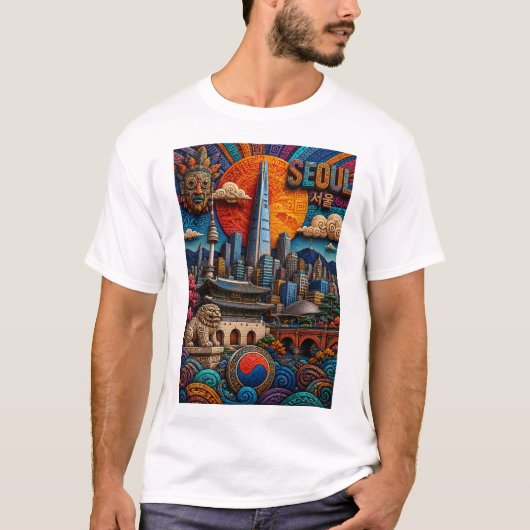 SEOULER STADTSILHOUETTE T-Shirt (Vorderseite)