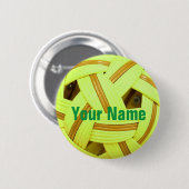 Sepak Takraw Ball Yellow Sports Button (Vorne & Hinten)