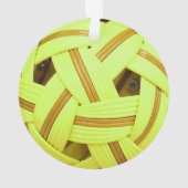 Sepak Takraw Ball Yellow Sports Ornament (Rückseite)