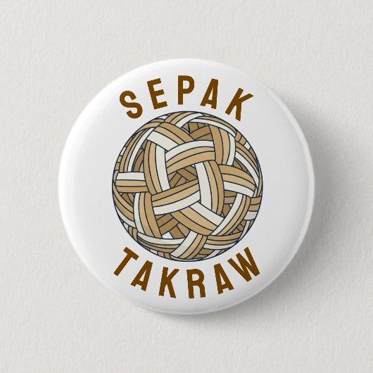 Sepak Takraw geflochtener Ball Button (Vorderseite)