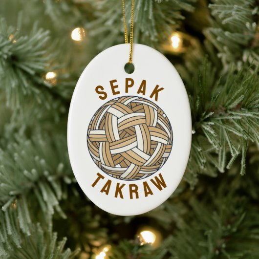 Sepak Takraw geflochtener Ball Keramik Ornament (Baum)