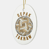 Sepak Takraw geflochtener Ball Keramik Ornament (Links)