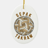 Sepak Takraw geflochtener Ball Keramik Ornament (Vorne)