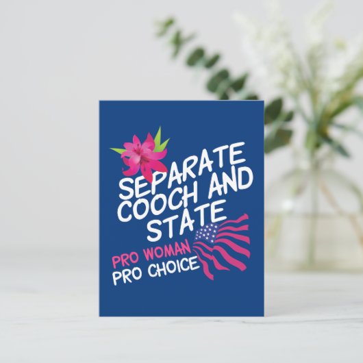 Separate Cooch und Staat Funny Pro Wahl Postkarte (Stehend Vorderseite)