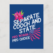 Separate Cooch und Staat Funny Pro Wahl Postkarte (Vorderseite)