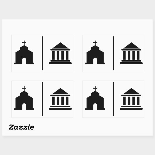 Separate Kirche und Staat Rechteckiger Aufkleber (Blatt)