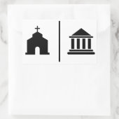 Separate Kirche und Staat Rechteckiger Aufkleber (Tasche)