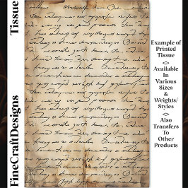 SEPI Aged Paper Elegant Writing DC8a Decoupage Seidenpapier