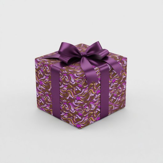 Sepia Abstract Pebble Bean Repeating Pattern Geschenkpapier