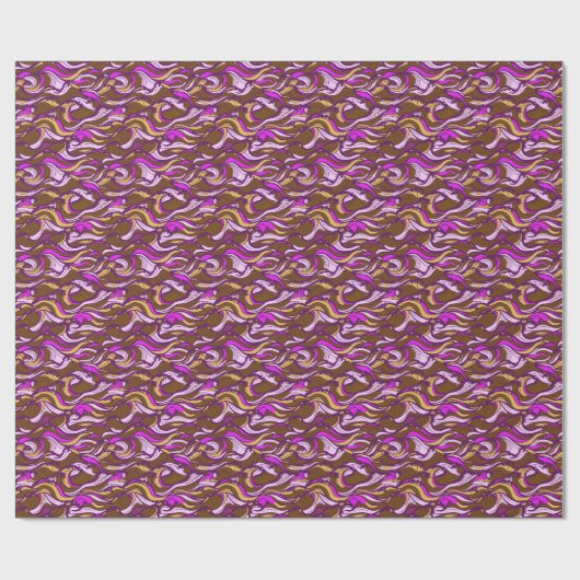Sepia Abstract Pebble Bean Repeating Pattern Geschenkpapier (Flach)