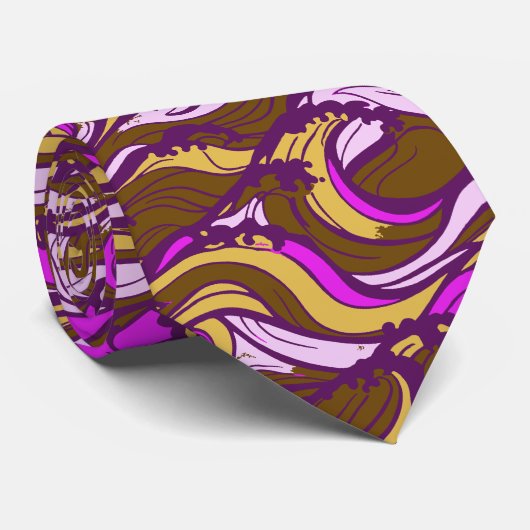 Sepia Abstract Pebble Bean Repeating Pattern Krawatte (Gerollt)