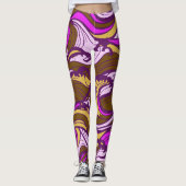 Sepia Abstract Pebble Bean Repeating Pattern Leggings (Vorderseite)