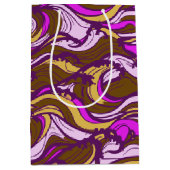 Sepia Abstract Pebble Bean Repeating Pattern Mittlere Geschenktüte (Vorderseite)