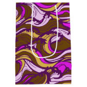 Sepia Abstract Pebble Bean Repeating Pattern Mittlere Geschenktüte (Rückseite)