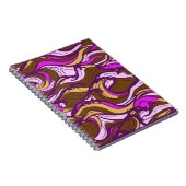 Sepia Abstract Pebble Bean Repeating Pattern Notizblock (Rechte Seite)