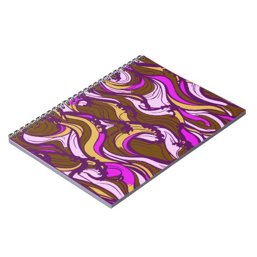 Sepia Abstract Pebble Bean Repeating Pattern Notizblock (Linke Seite)