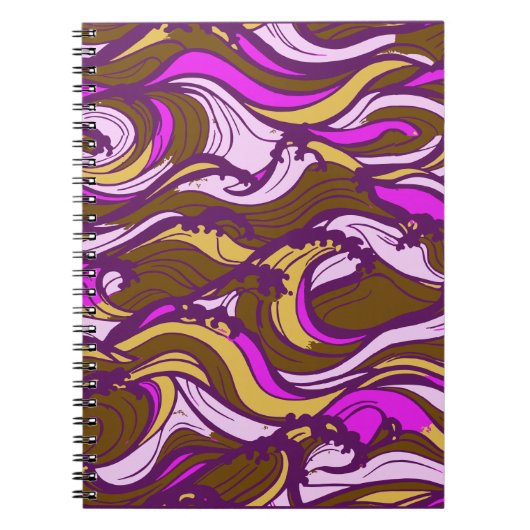 Sepia Abstract Pebble Bean Repeating Pattern Notizblock (Vorderseite)