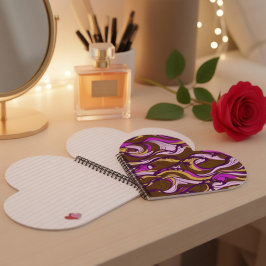 Sepia Abstract Pebble Bean Repeating Pattern Notizblock