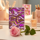 Sepia Abstract Pebble Bean Repeating Pattern Notizblock