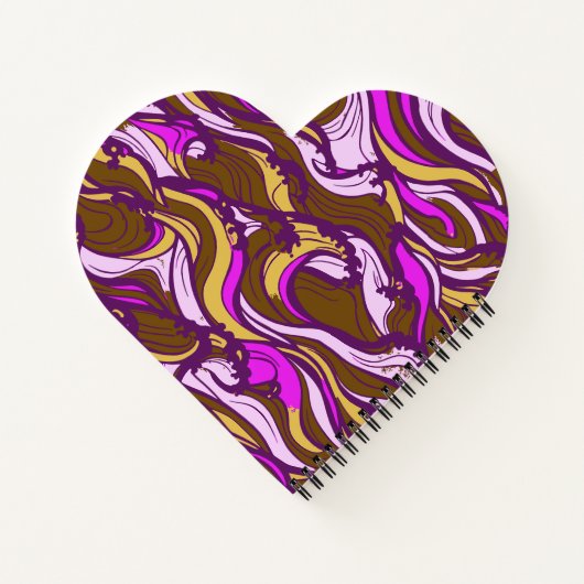 Sepia Abstract Pebble Bean Repeating Pattern Notizblock (Rückseite)