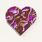 Sepia Abstract Pebble Bean Repeating Pattern Notizblock (Vorderseite)