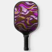 Sepia Abstract Pebble Bean Repeating Pattern Pickleball Schläger (Vorderseite)