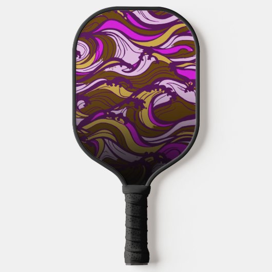 Sepia Abstract Pebble Bean Repeating Pattern Pickleball Schläger (Vorderseite)
