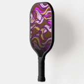 Sepia Abstract Pebble Bean Repeating Pattern Pickleball Schläger (Links)