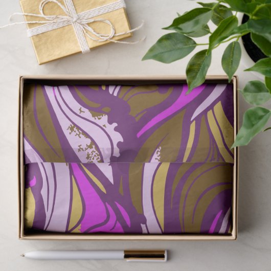 Sepia Abstract Pebble Bean Repeating Pattern Seidenpapier (Geschenk)