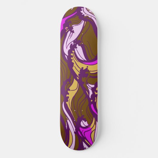 Sepia Abstract Pebble Bean Repeating Pattern Skateboard (Vorderseite)