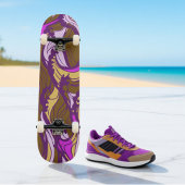 Sepia Abstract Pebble Bean Repeating Pattern Skateboard