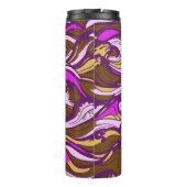 Sepia Abstract Pebble Bean Repeating Pattern Thermosbecher (Rückseite)