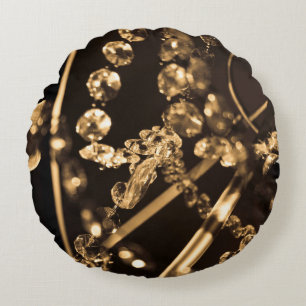 Sepia Abstrakt Crystal Chandelier Rundes Kissen