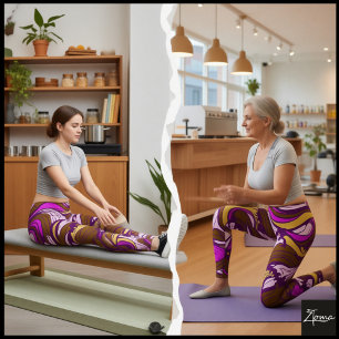 Sepia abstraktes Kieselbohnen-Wiederholungsmuster Leggings