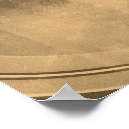 Sepia akustische Gitarren-Klangloch geschlossen Poster (Ecke)