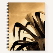 Sepia Aloe Pflanze Notizblock (Vorderseite)