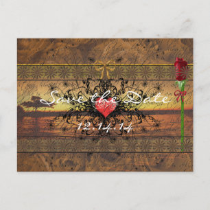 Sepia Alte Rose unter den beruhigenden Wellen Ankündigungspostkarte