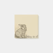 Sepia Antique Bunny Rabbit Nachhinweise Post-it Klebezettel (Vorderseite)