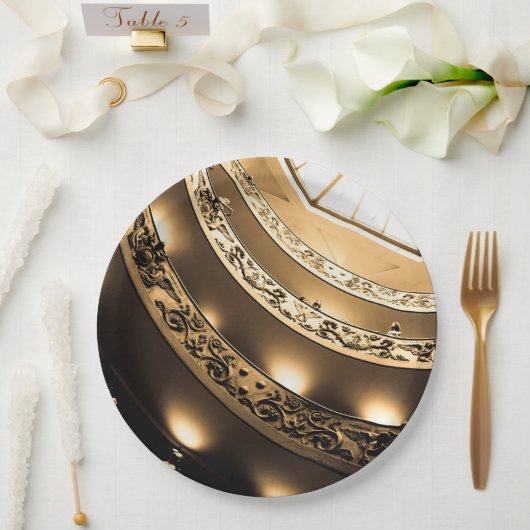 Sepia-Architektur Pappteller (Hochzeit)