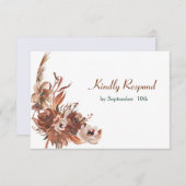 Sepia Autumn Floral Wedding RSVP (Vorne/Hinten)