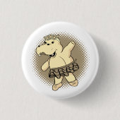 Sepia Ballerina Hippo mit Tutu Button (Vorderseite)