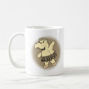 Sepia Ballerina Hippo mit Tutu Kaffeetasse