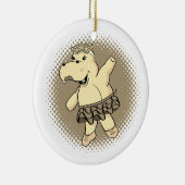 Sepia Ballerina Hippo mit Tutu Keramik Ornament (Rechts)