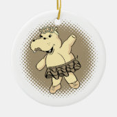 Sepia Ballerina Hippo mit Tutu Keramik Ornament (Vorne)