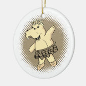 Sepia Ballerina Hippo mit Tutu Keramik Ornament (Links)