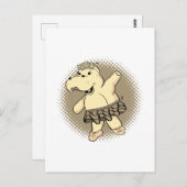 Sepia Ballerina Hippo mit Tutu Postkarte (Vorne/Hinten)