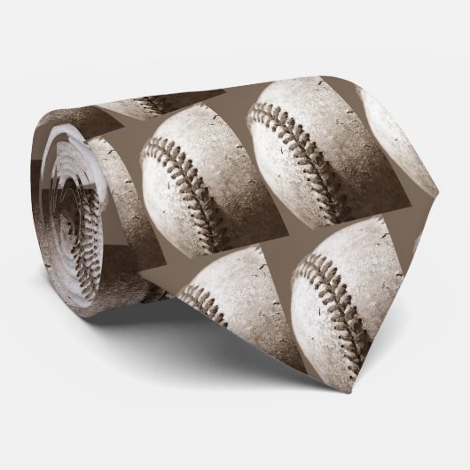 Sepia Baseball Krawatte (Gerollt)