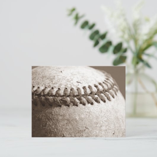 Sepia Baseball Postkarte (Stehend Vorderseite)
